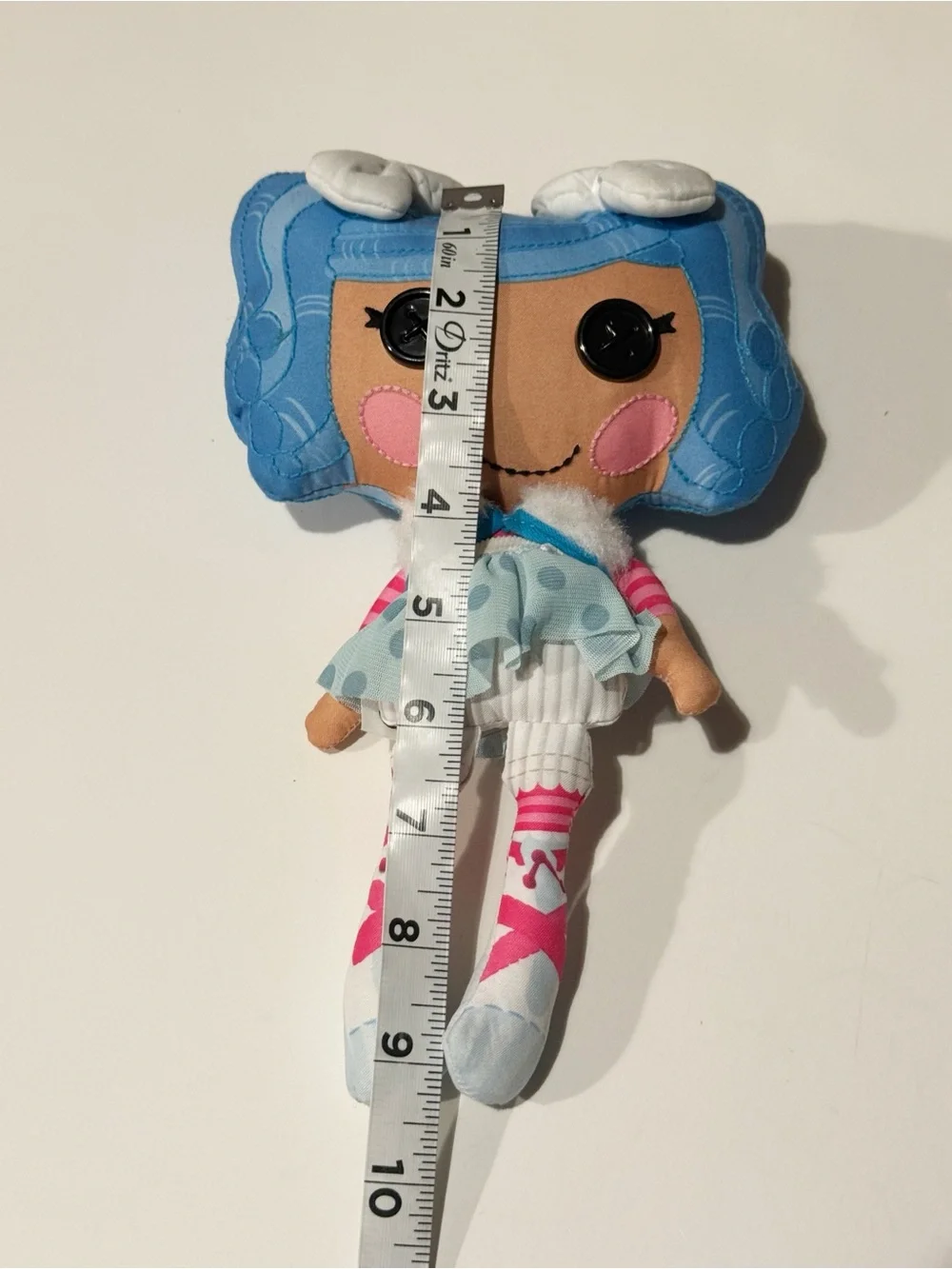 Lalaloopsy Doll Blue Hair Mittens Fluff N Stuff cloth Button Eyes